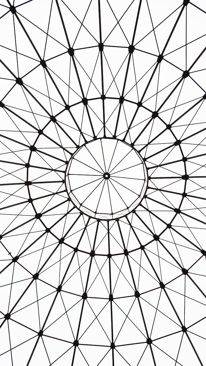 cbybxrf Artistic geometric dome ceiling with intricate lines and patterns in Leipzig, Germany.