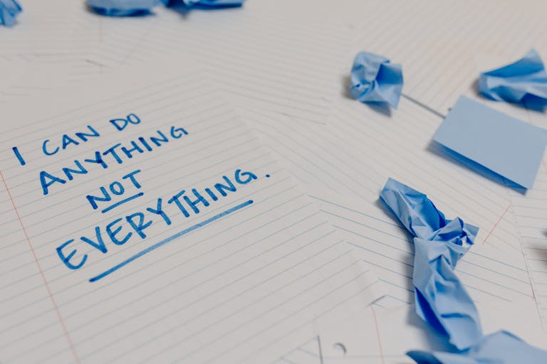 Koriandri: Benefits, Uses, History, and Everything You Need to Know Motivational message on a page surrounded by crumpled papers and blue sticky notes.